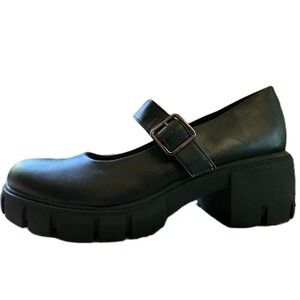 Steve MADDEN NYC Women's 11 Lug Sole Chunky Mary Jane Black Shoes Boots Y2K Goth